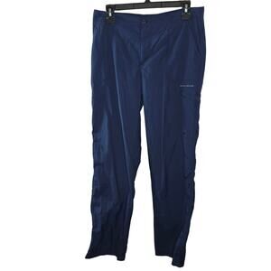 Women's Columbia PFG Performance Fishing Gear Hiking Blue Roll Tab Pants Size 10